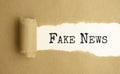 Fake news words on torn paper background Royalty Free Stock Photo