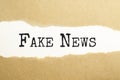 Fake news words on torn paper background Royalty Free Stock Photo