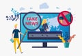 Fake news. The Yellow Press, newspaper journalists, editors. Fake news, junk news, misinformation in media concept. Site template Royalty Free Stock Photo