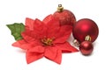 Fake poinsettia with christmas Royalty Free Stock Photo