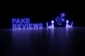 FAKE REVIEWS neon concept self illumination background 3D