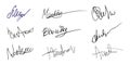 Fake signature hand drawn sample own autograph.