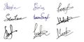 Fake signature hand drawn sample own autograph.