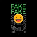 FAKE SMILE vintage streetwear fashion division, suitable for clothing designs, icons, logos, stickers. vector eps 10