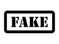 Fake stamp symbol, label sticker sign button, text banner vector illustration Royalty Free Stock Photo