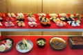 Fake sushi in display window - plastic food Royalty Free Stock Photo