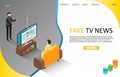 Fake tv news landing page website vector template
