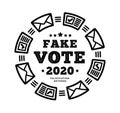 Fake vote 2020. Methodology for possible election fraud. Mail and regular voting Royalty Free Stock Photo