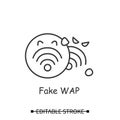 Fake WAP icon. Fake publick wifi hotspot simple vector illustration. Royalty Free Stock Photo