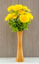 Fake yellow flower in vase. Royalty Free Stock Photo