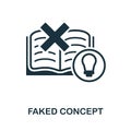Faked Concept icon. Monochrome simple Faked Concept icon for templates, web design and infographics