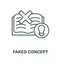 Faked Concept outline icon. Monochrome simple Faked Concept line icon for templates, web design and infographics