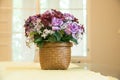 The faked purple flower on vase