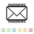 Fakenews Envelope Icon - Colorful Vector Illustration