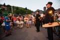 Faklcug - Traditional night march with torches in Spania Dolina, Slovakia Royalty Free Stock Photo