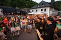 Faklcug - Traditional night march with torches in Spania Dolina, Slovakia Royalty Free Stock Photo