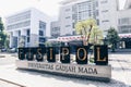 Fakultas Ilmu Sosial dan Ilmu Politik FISIPOL or Faculty of Social and Political Sciences at Universitas Gadjah Mada UGM. Royalty Free Stock Photo