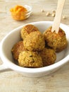 Falafel balls with carrots dip Royalty Free Stock Photo