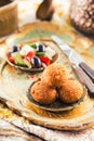 Falafel balls with salad