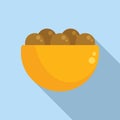 Falafel bowl icon flat vector. Israel cooking