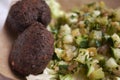 Falafel and israeli salad