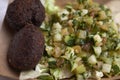 Falafel and israeli salad Royalty Free Stock Photo