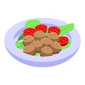 Falafel salad icon, isometric style