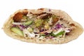 Falafel sandwich, a very popular and traditional Egyptian food, a warm pita bread stuffed with crispy hot falafel balls