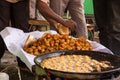 Falafel seller in a market in Khartoum, Omdurman Souq Royalty Free Stock Photo