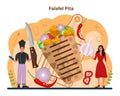 Falafel. Traditional dish of Jewish cuisine. Fried vegetarian food made
