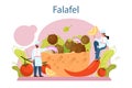 Falafel. Traditional dish of Jewish cuisine. Fried vegetarian food