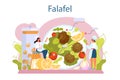 Falafel. Traditional dish of Jewish cuisine. Fried vegetarian food