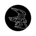 Falcon bird black line icon. Royalty Free Stock Photo
