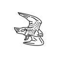 Falcon bird black line icon. Royalty Free Stock Photo