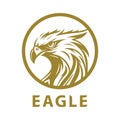 Falcon and eagle circle frame logo design