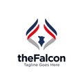 Falcon, eagle, hawk logo design vector template illustration. feather, swings symbol icon