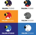 Falcon Camera Eye Studio Vector Logo Design Royalty Free Stock Photo
