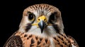 8k Falcon Portrait On Black Background