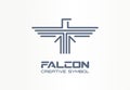 Falcon, hawk spread wings eagle creative symbol concept. Freedom, predator, wildlife abstract business logo idea. Bird