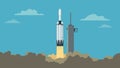 Falcon Heavy rocket with a fairing Royalty Free Stock Photo
