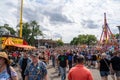 Falcon Heights, MN - August 25, 2019: Throngs of people crowd the Minnesota State Fair on a weekend afternoon Royalty Free Stock Photo