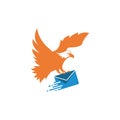 falcon with mail vector icon illustration design Royalty Free Stock Photo