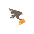 falcon with mail vector icon illustration design Royalty Free Stock Photo