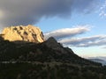 Falcon mountain peak at sunset, New World resort, the Crimea