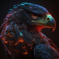 falcon red and blue flamed. Ai generated