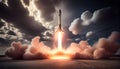 Falcon 9 rocket by company Space X landing.