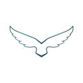 Falcon soaring rising Wings Logo design vector template.Luxury corporate heraldic flying Eagle Phoenix Hawk bird