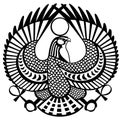 Falcon symbol of Horus black white