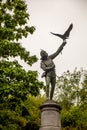 The Falconer, a bronze statue in Central Park. Royalty Free Stock Photo