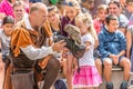 Falconer show casing his skills with an Eurasian eagle owl